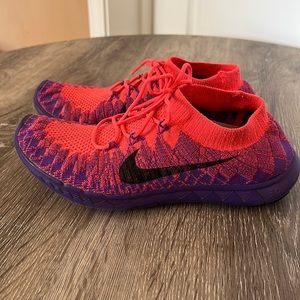 Nike Women’s Free Flyknit 3.0 Running Shoes Orange Purple